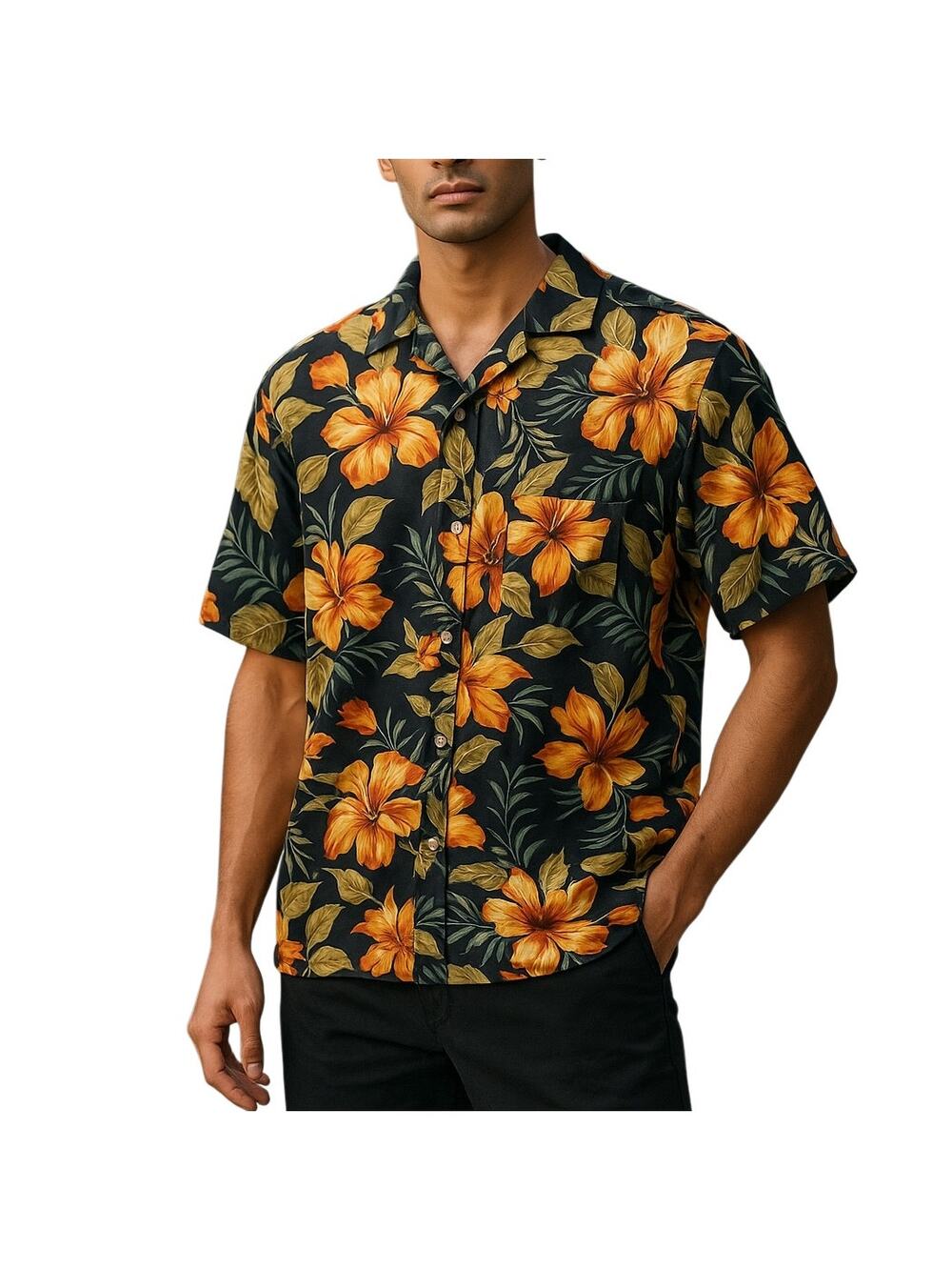 Ralph Lauren Denim & Supply Mens Hawaiian Button Up Shirt Cotton Size XL